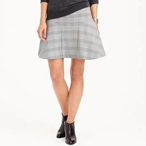 NWOT J.Crew Plaza Skirt Black White Glen Plaid Size 00